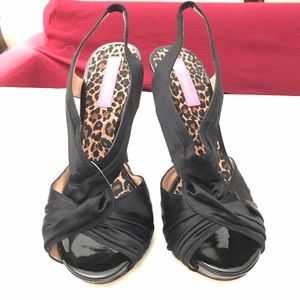 Betsey Johnson leather satin heels Size 8.5